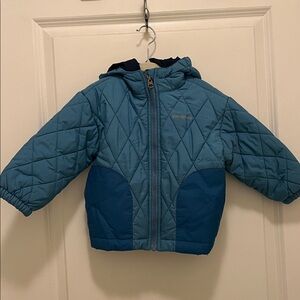 Patagonia Teal Quilted Hooded Jacket